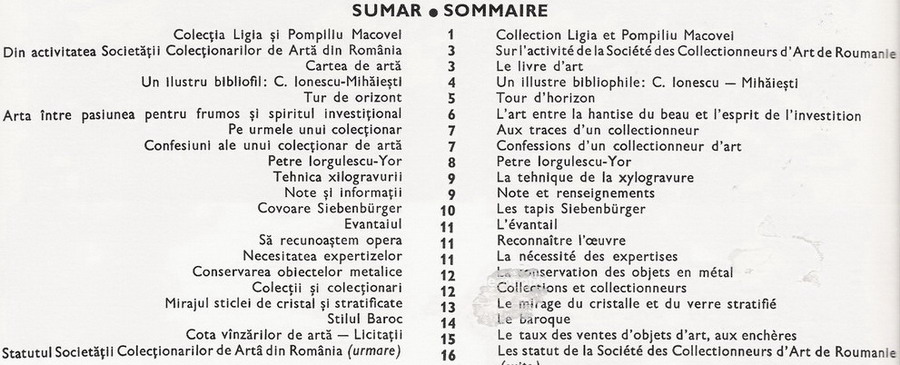 Sumar Revista ProArte nr. 2-1991